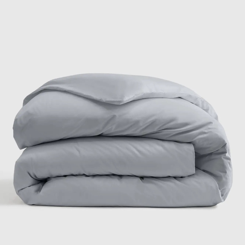 Quince Light Blue-Gray Cotton Duvet Cover